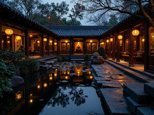 洪崖洞夜景，古色古香的吊脚楼建筑群，灯火辉煌，嘉陵江背景